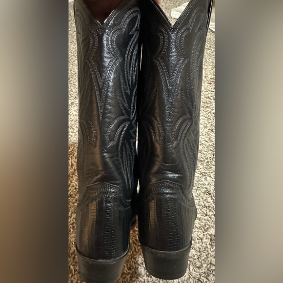 Justin Vintage Black Iguana Lizard Boots L4705 - Picture 6 of 8